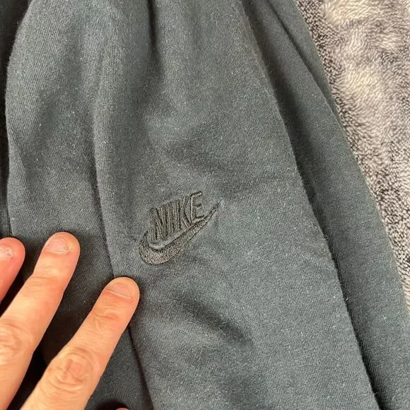 Vtg 80's Nike Sweatpants Tapered Leg Pockets Black Men's L Drawstring - Picture 3 of 13